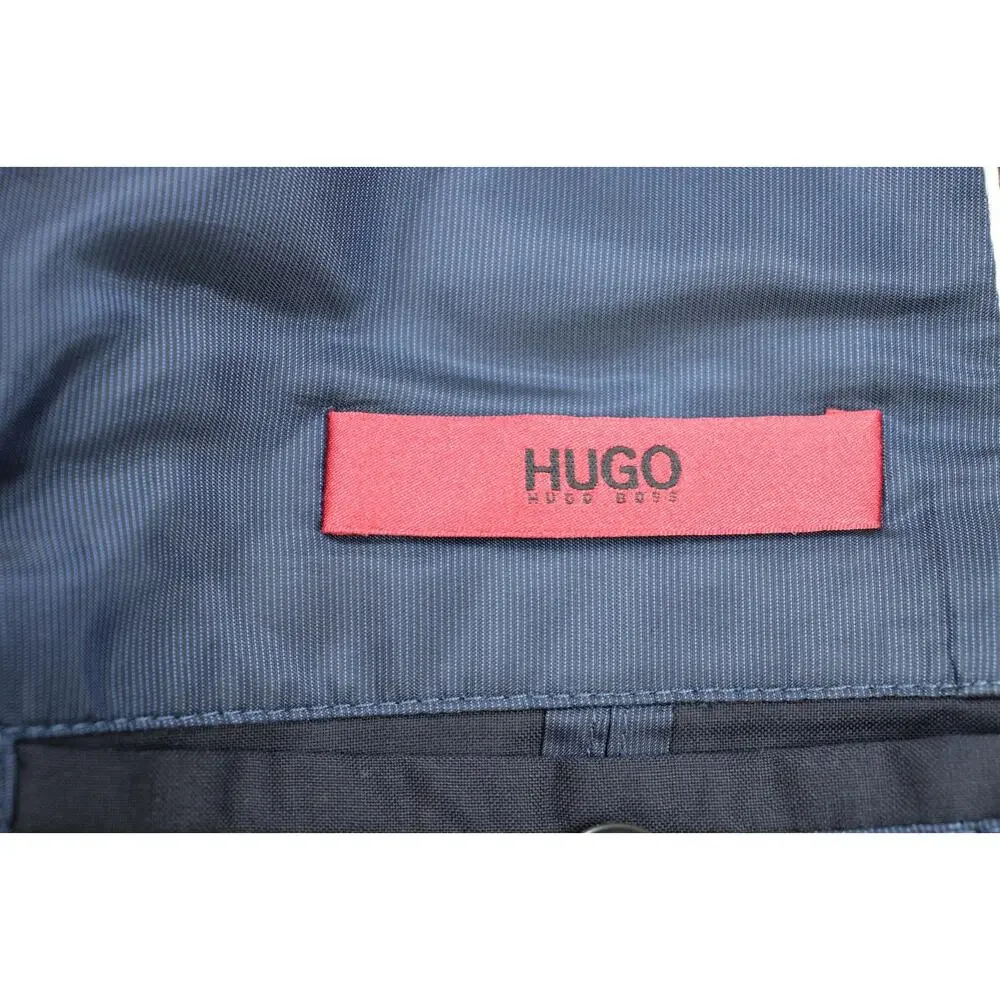 Hugo Boss Blazer‎ Mens 42R Navy Blue 100% Wool 2 Buttons Lined Notch Label